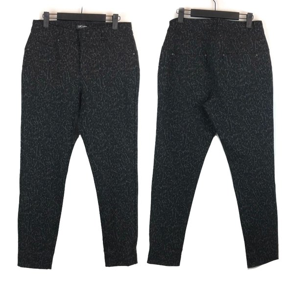 SUKO Jeans Black Leopard Print Jeggings 10 - Picture 1 of 8
